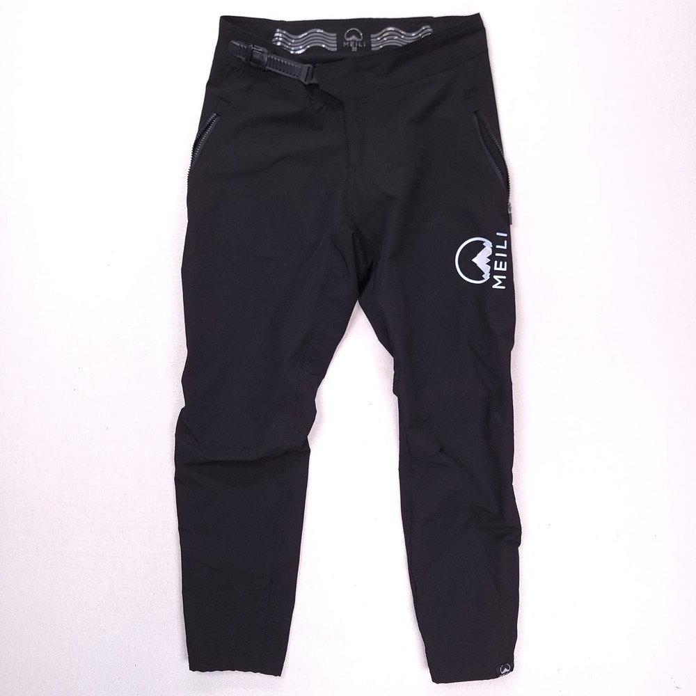 MEILI Men Black Mountain Bike MTB Pants Adjustable Ratchet Stretch Waist Size 30